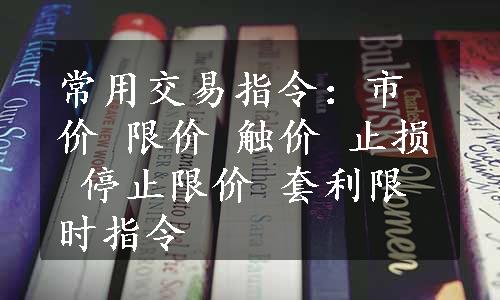 常用交易指令：市价 限价 触价 止损 停止限价 套利限时指令