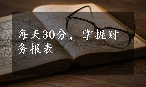 每天30分，掌握财务报表