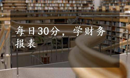 每日30分，学财务报表