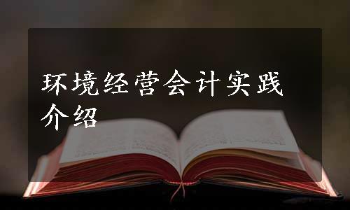 环境经营会计实践介绍