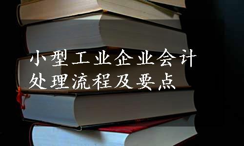 小型工业企业会计处理流程及要点