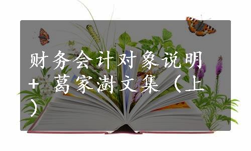 财务会计对象说明 + 葛家澍文集（上）