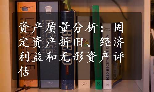 资产质量分析：固定资产折旧、经济利益和无形资产评估