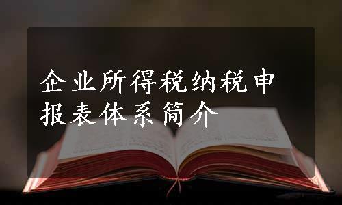 企业所得税纳税申报表体系简介