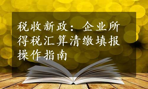 税收新政：企业所得税汇算清缴填报操作指南