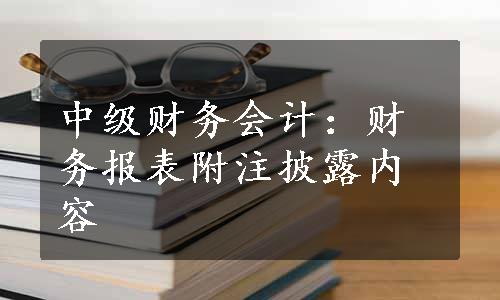 中级财务会计：财务报表附注披露内容