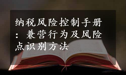 纳税风险控制手册：兼营行为及风险点识别方法