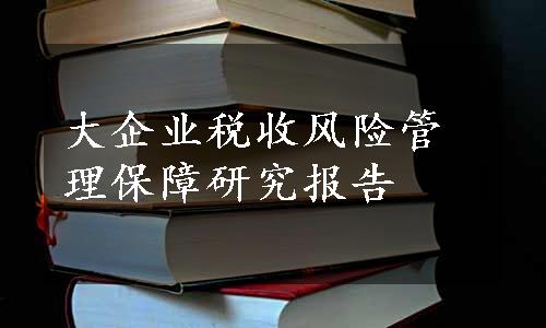 大企业税收风险管理保障研究报告