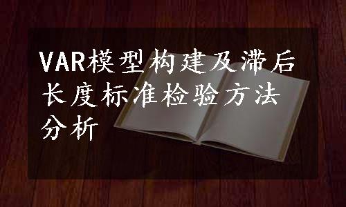 VAR模型构建及滞后长度标准检验方法分析