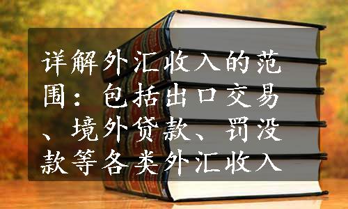 详解外汇收入的范围：包括出口交易、境外贷款、罚没款等各类外汇收入