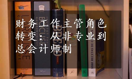 财务工作主管角色转变：从非专业到总会计师制