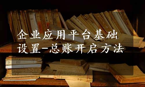 企业应用平台基础设置-总账开启方法