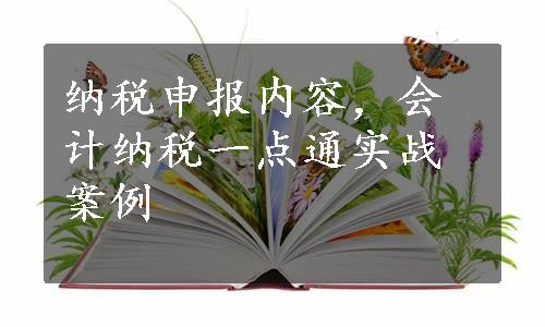 纳税申报内容，会计纳税一点通实战案例