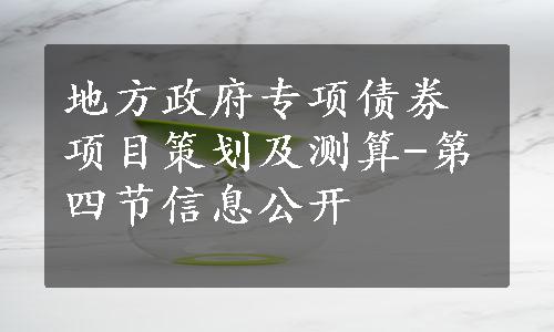 地方政府专项债券项目策划及测算-第四节信息公开