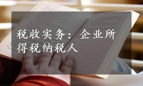 税收实务：企业所得税纳税人