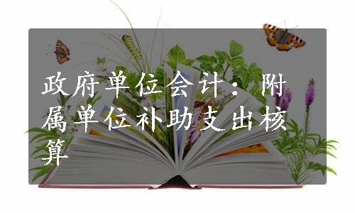 政府单位会计：附属单位补助支出核算