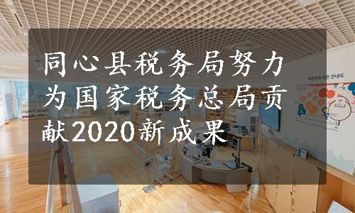 同心县税务局努力为国家税务总局贡献2020新成果