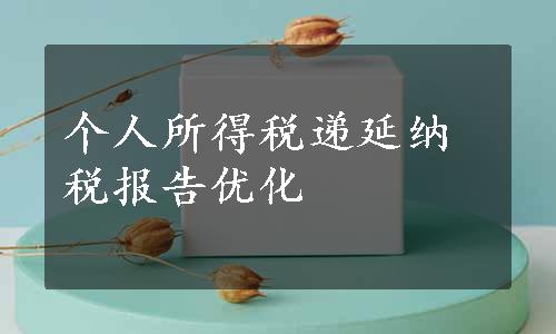 个人所得税递延纳税报告优化