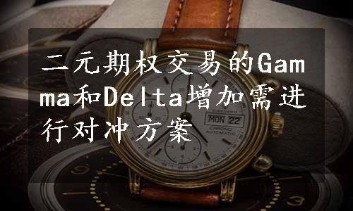 二元期权交易的Gamma和Delta增加需进行对冲方案