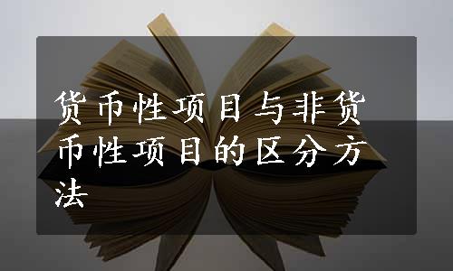 货币性项目与非货币性项目的区分方法