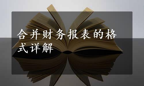 合并财务报表的格式详解