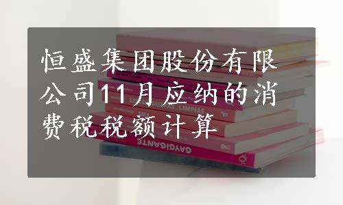 恒盛集团股份有限公司11月应纳的消费税税额计算