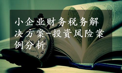 小企业财务税务解决方案-投资风险案例分析