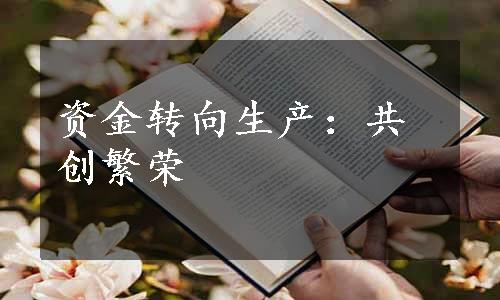 资金转向生产：共创繁荣