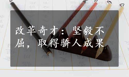 改革奇才：坚毅不屈，取得骄人成果