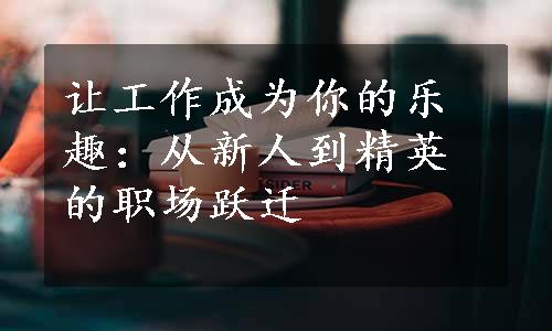 让工作成为你的乐趣：从新人到精英的职场跃迁