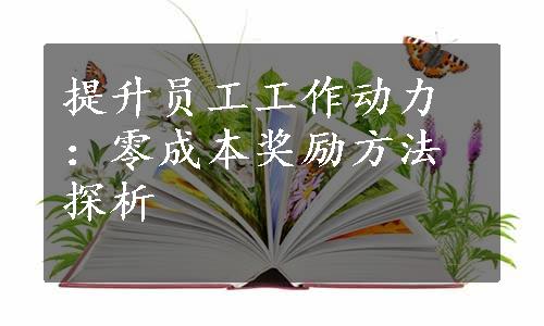 提升员工工作动力：零成本奖励方法探析