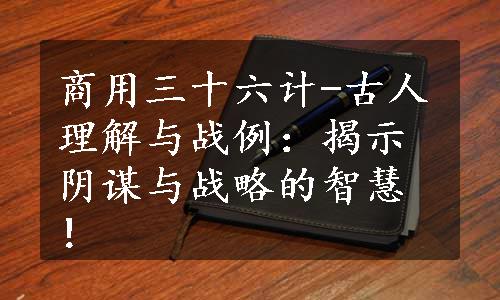 商用三十六计-古人理解与战例：揭示阴谋与战略的智慧！