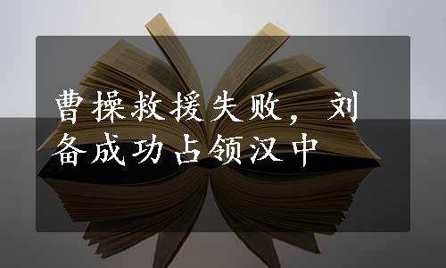 曹操救援失败，刘备成功占领汉中