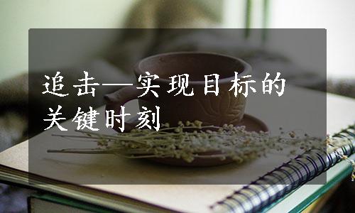 追击—实现目标的关键时刻