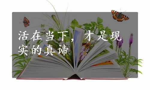 活在当下，才是现实的真谛