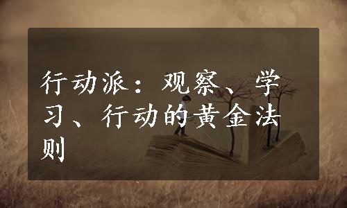 行动派：观察、学习、行动的黄金法则