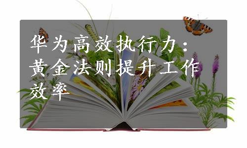 华为高效执行力：黄金法则提升工作效率