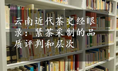 云南近代茶史经眼录：紧茶采制的品质评判和层次