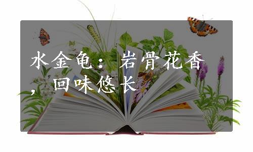 水金龟：岩骨花香，回味悠长