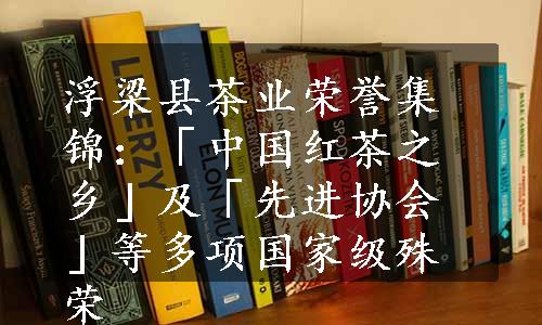 浮梁县茶业荣誉集锦：「中国红茶之乡」及「先进协会」等多项国家级殊荣