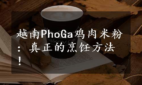 越南PhoGa鸡肉米粉：真正的烹饪方法！