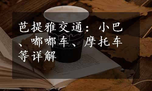 芭提雅交通：小巴、嘟嘟车、摩托车等详解