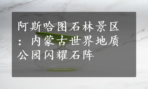 阿斯哈图石林景区：内蒙古世界地质公园闪耀石阵