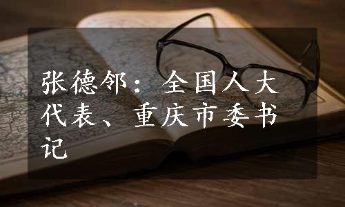 张德邻：全国人大代表、重庆市委书记