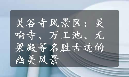 灵谷寺风景区：灵响寺、万工池、无梁殿等名胜古迹的幽美风景