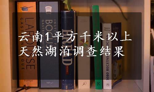 云南1平方千米以上天然湖泊调查结果