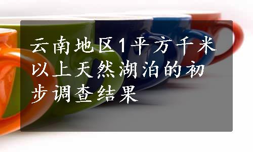 云南地区1平方千米以上天然湖泊的初步调查结果