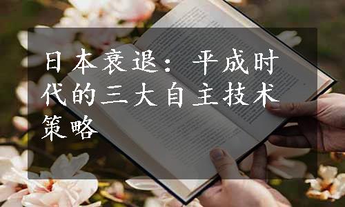 日本衰退：平成时代的三大自主技术策略