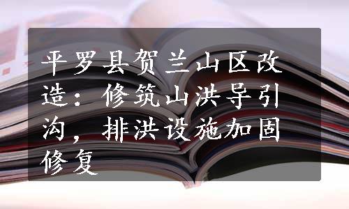 平罗县贺兰山区改造：修筑山洪导引沟，排洪设施加固修复