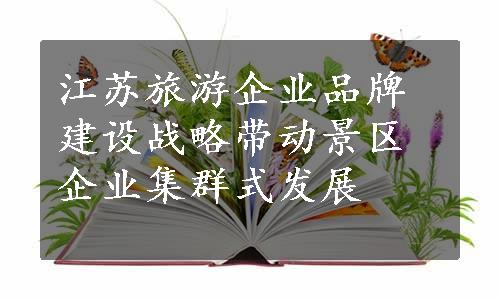 江苏旅游企业品牌建设战略带动景区企业集群式发展